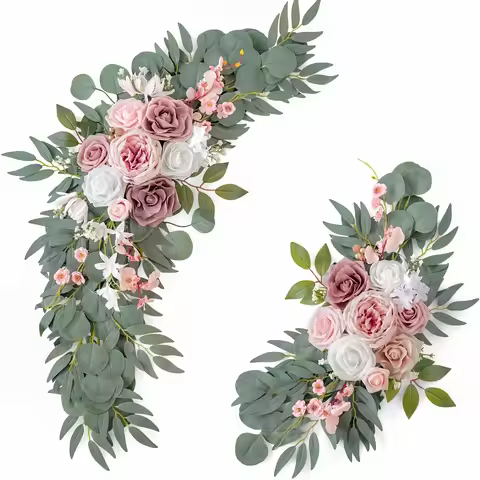 2pcs Wedding Decoration Flowers, Artificial Rose Wreaths,Suitable for Outdoor Decoration,Home Decora