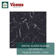 Granit/ Granite Tile Lantai/Dinding Vicenza Hitam 60x60 cm GL6202C