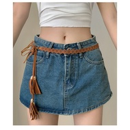 VENDI - Tassel Belt Braided Wrap Belt Suede Leather Tassel Belt Bohemian Rope Tight "BOHO"