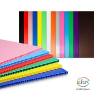Corrugated Plastic Board 3mm, Assorted Colours, A4/A3/A2