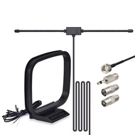 FM Dipole Antenna 75 Ohm FM Radio Antenna FM Antenna AM Loop Antenna for Stereo Receiver Indoor Pion