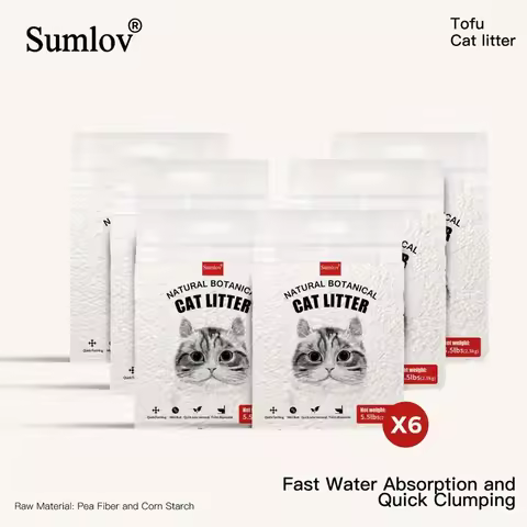 33lbs Sumlov Tofu Cat Litter, Natural Botanical, Dust-Free, Flushable, Quick Clumping, Odor Control,