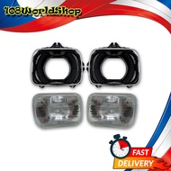 ชุดไฟหน้า + กรอบขาไฟหน้า ซ้าย+ขวา เลนซ์ใส Toyota ขนาด 20x7x15 จำนวน 4 Pieces Hilux MK3 LN85 RN50 Mi