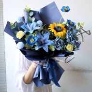 Sunflower navy bouquet birthday bouquet/ graduation bouquet/ graduation bouquet/