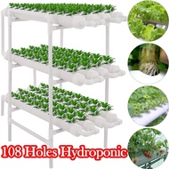 【1-3 Days Delivery】Hydroponics NFT System with 108 Holes Kits Vertical Hydroponic Growing Systems PVC Tube