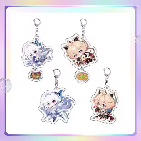 Game Genshin Impact Skirk Dahlia Pendant Keychain New Cute Cartoon Anime Acrylic Keyring Backpack Je