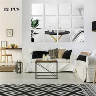 Square Mirror Acrylic Mirror Wall Plastic Removable Mirror Wall Sticker Tiles for Wall &amp; Living Room