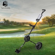 [Serenable] Golf Cart with 2 Wheel Foldable Cart Easy to Carry Golf Trolley Golf Walking Pull Cart P