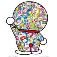 村上隆 / 限量1000 " Doraemon in the Field of Flowers" 多啦a夢 叮噹 親筆簽名 art print 版畫 takashi