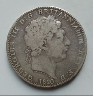1820年英國1克朗(Crown, 5先令)流通銀幣-英國鑄造