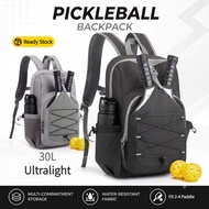 30L Lightweight Pickleball Bagpack unisex Fits 2 to 4 Paddles, sports backpack for Tennis/badminton 
