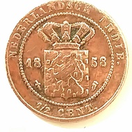 Uang kuno 163 th Nederlandsch Indie th 1858 ½ cent