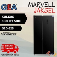 KULKAS 2 PINTU SIDE BY SIDE GEA G2D-625 BLACK KULKAS 2 PINTU HITAM GEA