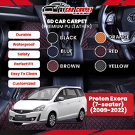 Proton Exora (7-seater) (2009-2023) Vip 6D Car Carpet PU Leather Car Mat Floor Mat Carmat Karpet Ker