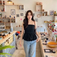 Forwarding everymay jellyfish Black texture Tube Top