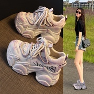 Heightened Thick-Soled Daddy Shoes Women Spring Mesh Breathable Platform All-Match Casual Sports Sho