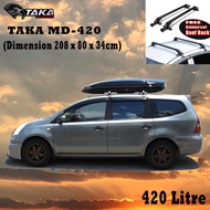 TAKA MD-420 Car Roof Box Explorer Series XL Size Glossy Black Cargo ROOFBOX