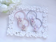 小兔兔髮圈 髮束 一對 滴膠髮飾  UV Resin Hair Clip