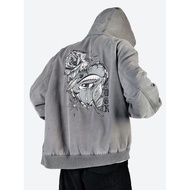 DGK American Retro Kaha Style J130 Skateboard Street Distressed Washed Hooded Jacket boxy Cotton Jac