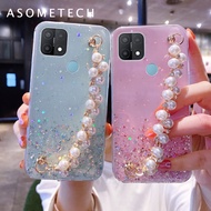 Ốp Điện Thoại Có Dây Đeo Cổ Tay Ốp Lưng Ngôi Sao Lấp Lánh Cho OPPO A15 A15S