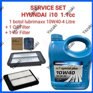 Hyundai i10  1.1 ( Lubrimaxx 10W40 -4Litre Semi Synthetic Engine Oil +Oil Filter 26300-2Y500 +Air Fi