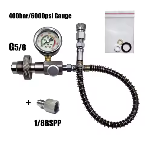 Air Paint Soft Ball Accessories CO2 HPA DIN G5/8 Connect Fill Station Filling Charging Adaptor Gauge