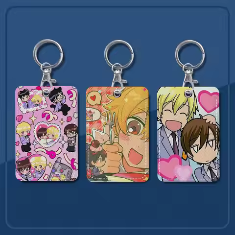 Classics Anime Ouran High School Host Club Badge Holder Keychain For Bank Business Work Card Holder 