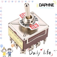 DAPHNE Toggle Switch, 3 Position 12 Pin 12mm Rocker Switch, Rocker Lever 4PDT 15A/250VAC 10A/380VAC 