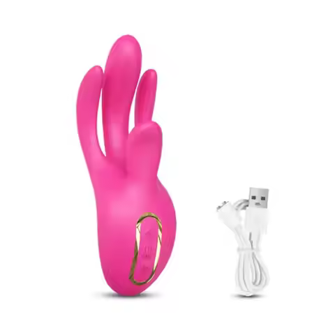 Finger vibrator private massage, masturbation, AV stick, gold finger, rose red