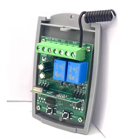 Universal 433MHz RF Remote Control Receiver Automatic 2-Channel Wireless Garage/Gate Door 433.92Mhz 