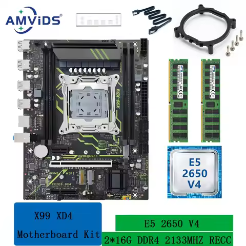 X99 XD4 Motherboard Kit Xeon E5 2666 V3 2680 V4 2682 V4 2667 V4 2690 V4 processor CPU DDR4 ECC REG M
