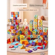Mainan pemasangan blok lego Children Build House Building Blocks Assembling Educational Toys 3 to 6 