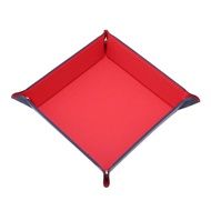 Dice Holder Dice Rolling Tray PU Leather Folding Tray Velvet Accessory[XS]