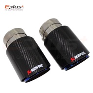 Akrapovic Car Carbon Fibre Glossy Muffler Exhaust System Muffler Pipe Tip Straight Universal Silver Stainless Mufflers