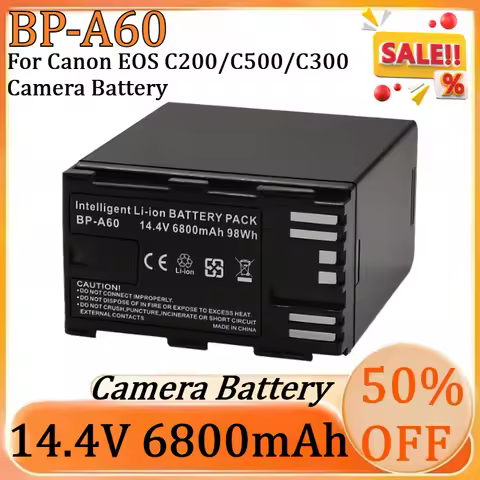 New 14.4V 6800mAh BP-A60 BP A60 Camera High Quality Battery for Canon EOS C200/C500/C300 Camera Batt