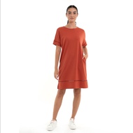 GIORDANO Women's Crew Neck Loose Fit Dress (05464410) - 20 - Redwood