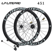 2022 NEW LP Litepro Carbon Wheelset 406 451 20inch Disc Brake Wheelset For Folding Bike Litepro Carbon Fiber Straight Pull Bearing Hub Disc Brake Front 24 Holes Rear 24