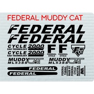Federal muddycat bicycle cutting sticker