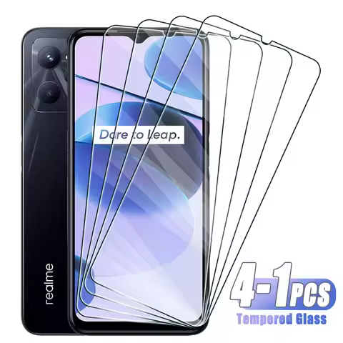 4-1Pcs Tempered Glass for Realme C55 C35 C33 C31 C25 C21 C17 C15 C12 C11 C67 4G 5G Screen Protector 