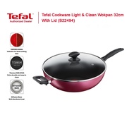 Tefal Cookware Light &amp; Clean Wokpan 32cm W/Lid (B22494)