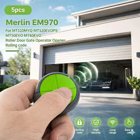 5PCS Merlin EM970 Gate Key Handheld Remote Trigger Rolling code 434.54 MHz For MR60 MR600 MR600A MLR