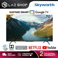 Skyworth 70 Inch 4K UHD Google TV 70SUE7600 | Google Assistant | Dolby Audio &amp; DTS Sound Surround | Flicker Free | SUE7600 Series