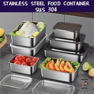 Stainless Steel Organizer Crisper Fresh-Keeping Storage Box with Lid Seal Freezer Food Container Bek