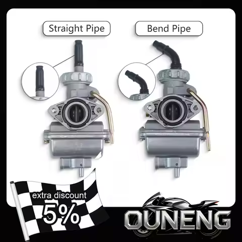 PZ20 20mm Straight Bent-tube Carburetor For 50-135cc Motorcycles Scooter ATV Dirt Pit Bike