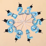 LILIN Birthday Number Candles 0 1 2 3 4 5 6 7 8 9 BLUE HAT BOY Boys Father Papabiru