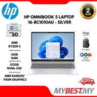 HP OmniBook 5 Laptop 16-bc1010AU - Silver (Ryzen 5-8540U/16GB LPDDR5/512GB/AMD Radeon 740M Graphics)
