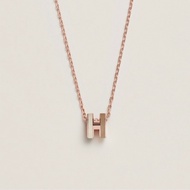 Hermes Mini Pop H 白拼奶茶灰色 玫瑰金項鏈
