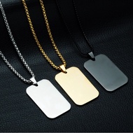 Fashion Men Necklace Pendant Stainless Steel Military Army Card Cool Necklace Pendant