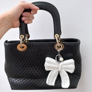GANTUNGAN Bow Keychain Crochet/ Crochet Keychain Bag Accessories