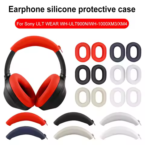 Silicone Ear Pads Cushion Cover Anti-Scratch Earpads Headbeam Sleeve Headphone Cover for Sony ULT WE